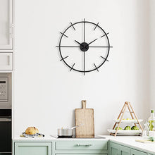 Load image into Gallery viewer, Black 21 Inch Silent Wall Clocks