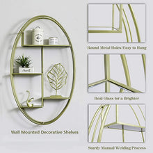 Load image into Gallery viewer, 4-Tier Large Oval Gold Shelves for Wall, 23.75" L x 6''W x 40"H