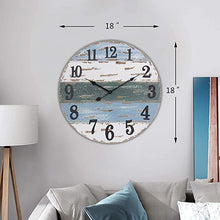 Load image into Gallery viewer, HAWOO 18'' Blue Large Farmhouse Wall Clock