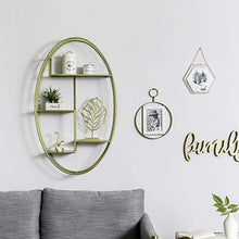Load image into Gallery viewer, 4-Tier Large Oval Gold Shelves for Wall, 23.75" L x 6''W x 40"H