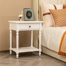 Load image into Gallery viewer, Rustic 1-Drawer Nightstand, Dark Brown/White