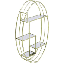 Load image into Gallery viewer, 4-Tier Large Oval Gold Shelves for Wall, 23.75" L x 6''W x 40"H