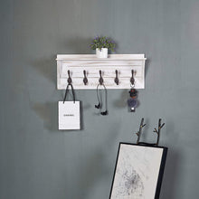 Load image into Gallery viewer, Coat Rack Shelf Wall Mounted 5 Hooks Wooden Rack, Set of 2