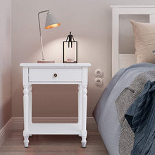 Load image into Gallery viewer, Rustic 1-Drawer Nightstand, Dark Brown/White