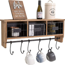 Load image into Gallery viewer, 6 - Hook Wall Mounted Coat Rack, Solid Wood