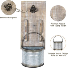 Load image into Gallery viewer, 2pcs Beer Bottle Opener Wall Mounted with Cap Catcher for Beer Lovers Kitchen Entryway Living Room Home Decor, Brown & Whitewashed