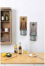 Load image into Gallery viewer, 2pcs Beer Bottle Opener Wall Mounted with Cap Catcher for Beer Lovers Kitchen Entryway Living Room Home Decor, Brown & Whitewashed