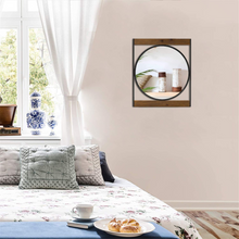 Load image into Gallery viewer, Round Wall Mirror with Square Metal