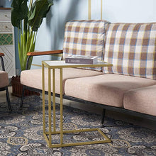 Load image into Gallery viewer, Gold Marble Sofa Laptop C Shaped Couch Side Table