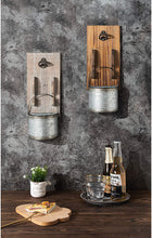 Load image into Gallery viewer, 2pcs Beer Bottle Opener Wall Mounted with Cap Catcher for Beer Lovers Kitchen Entryway Living Room Home Decor, Brown & Whitewashed