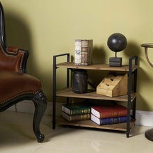 Load image into Gallery viewer, Dark Brown Bookshelf 3 Tier Storage Rack Shelf