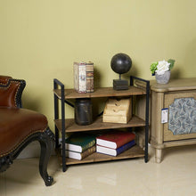 Load image into Gallery viewer, Dark Brown Bookshelf 3 Tier Storage Rack Shelf