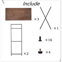 Load image into Gallery viewer, Dark Brown Bookshelf 3 Tier Storage Rack Shelf