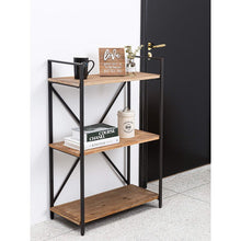 Load image into Gallery viewer, Dark Brown Bookshelf 3 Tier Storage Rack Shelf