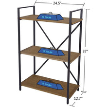 Load image into Gallery viewer, Dark Brown Bookshelf 3 Tier Storage Rack Shelf