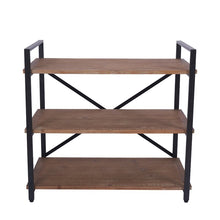 Load image into Gallery viewer, Dark Brown Bookshelf 3 Tier Storage Rack Shelf