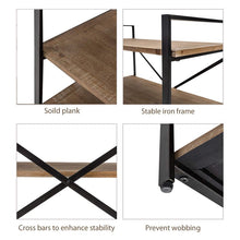 Load image into Gallery viewer, Dark Brown Bookshelf 3 Tier Storage Rack Shelf