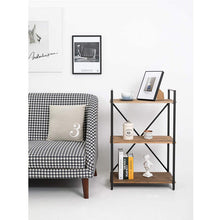 Load image into Gallery viewer, Dark Brown Bookshelf 3 Tier Storage Rack Shelf