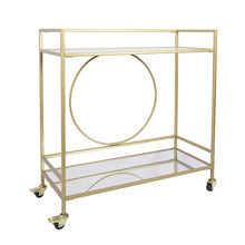 Load image into Gallery viewer, Bar Cart with 2 Mirrored Shelves