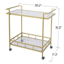 Load image into Gallery viewer, Bar Cart with 2 Mirrored Shelves