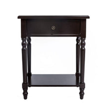 Load image into Gallery viewer, Rustic 1-Drawer Nightstand, Dark Brown/White