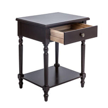 Load image into Gallery viewer, Rustic 1-Drawer Nightstand, Dark Brown/White