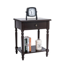 Load image into Gallery viewer, Rustic 1-Drawer Nightstand, Dark Brown/White