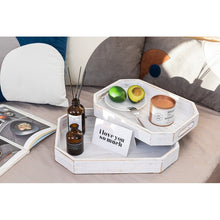 Load image into Gallery viewer, 2PCS Whitewash Wood Serving Trays with Handles