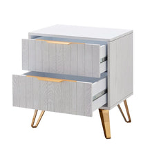 Load image into Gallery viewer, 2 - Drawers Nightstand, White End Table