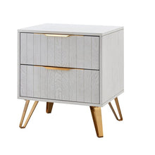 Load image into Gallery viewer, 2 - Drawers Nightstand, White End Table