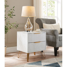 Load image into Gallery viewer, 2 - Drawers Nightstand, White End Table