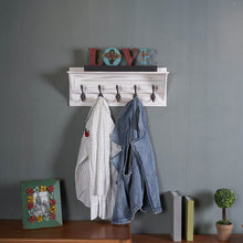 Load image into Gallery viewer, Coat Rack Shelf Wall Mounted 5 Hooks Wooden Rack, Set of 2