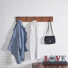Load image into Gallery viewer, Brown Wall Mounted Coat Rack Hooks