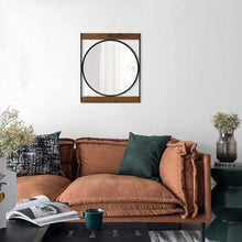 Load image into Gallery viewer, Round Wall Mirror with Square Metal