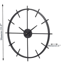 Load image into Gallery viewer, Black 21 Inch Silent Wall Clocks