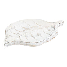 Load image into Gallery viewer, White Decorative Tray Leaf Design, Farmhouse Serving Tray