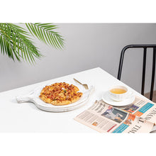 Load image into Gallery viewer, White Decorative Tray Leaf Design, Farmhouse Serving Tray