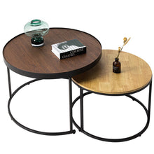 Load image into Gallery viewer, HAWOO Round Nesting Coffee Tables Set of 2