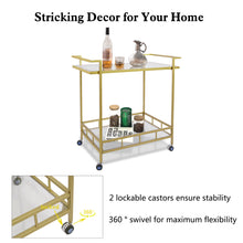 Load image into Gallery viewer, Bar Cart with 2 Mirrored Shelves