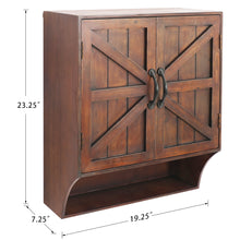 Load image into Gallery viewer, Dark Brown Barn Door Decor Wall Storage Cabinet
