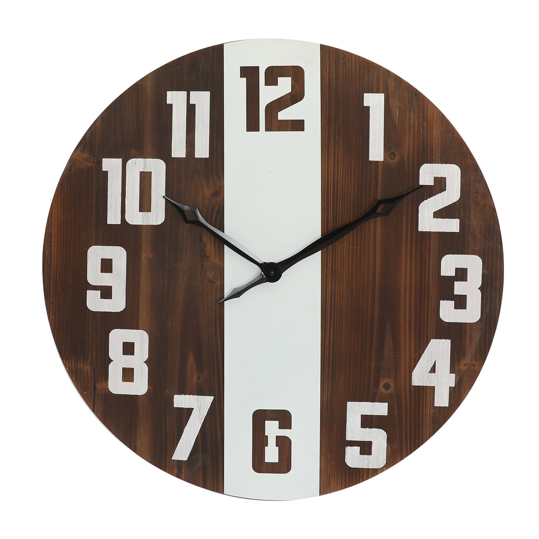 24 Inch Wood Numerals Wall Clock for Living Room Decor