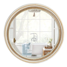 Load image into Gallery viewer, Distressed Decorative Mirror with White Beaded
