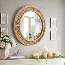 Load image into Gallery viewer, 24Inch Rustic Round Rattan Wall Mirror
