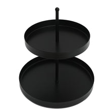 Load image into Gallery viewer, Black 2 Tiered Decorative Serving Tray
