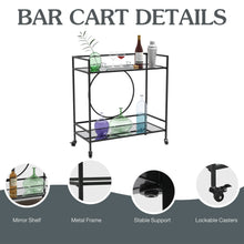 Load image into Gallery viewer, Black Metal and Glass Home Bar Serving Cart
