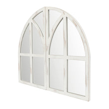 Load image into Gallery viewer, Farmhouse White Arched Window Wall Mirror Set of 2
