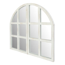 Load image into Gallery viewer, Farmhouse White Arched Window Wall Mirror Set of 2
