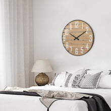 Load image into Gallery viewer, Farmhouse 24 Inch Round Wooden Wall Clock
