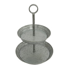 Load image into Gallery viewer, Vintage Metal Two-Tiered Serving Tray Decor Stand

