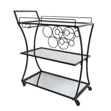 Load image into Gallery viewer, Glass and Metal Home Bar Serving Cart
